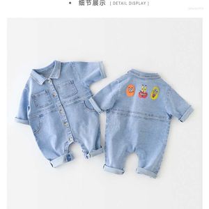 Ketten Huzhou Zhili Hersteller Frühling und Herbst geborene koreanische Version Ins Bodysuit Baby Cartoon Cowboy Creeper