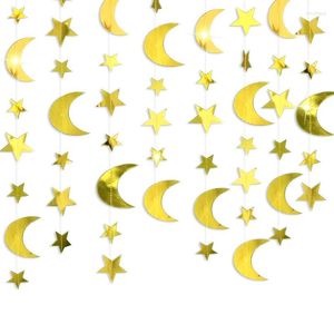 Dekoracja imprezowa złota muzułmanin Ramadan Banner Moon Star Lampa wisząca Garland Ornament Eid Mubarak Home 2023 Materiały