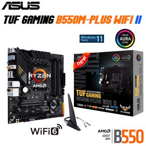 Asus New TUF Gaming B550M-Plus WiFi II AMD (5: e gen Ryzen) Micro ATX Motherboard B550 DDR4 4800 (OC) MHz 128G Desktop Socket AM4