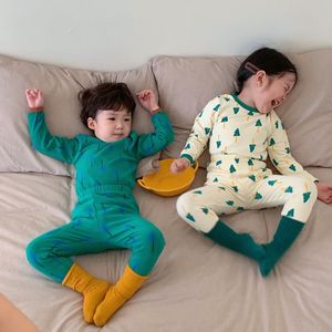 Pyjamas Winter Ins Korea-Stil Kinder Mädchen Baumwolle Nachtwäsche Cartoon süße Homewear Jungen Baumwolle Unterwäsche Pyjama Set 2 Stück 230310