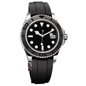 Assista Whole Men's Watches Black Rubber tira de aço inoxidável Caso de aço cerâmico Sapphire Glass Mechanical Automatic2372