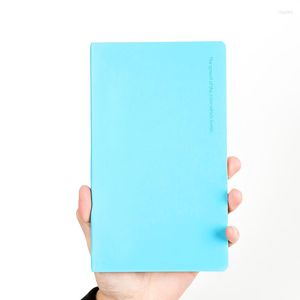 Pure Color Brief Office Business Fashion Soft PU Leather Notebook 125 210mm Lined Paper 80 Sheets