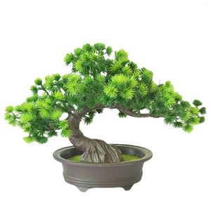 Dekorativa blommor Krukta simuleringsplantor Desktop Display Home Decor Office Easy Clean Artificial Bonsai Tree Garden Ornaments välkomnande