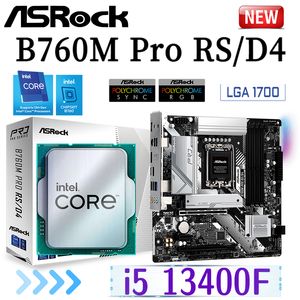 ASRock B760M Pro RS/D4 Motherboard Intel Core i5 13400F LGA 1700 CPU Set DDR4 5333MHz RAM USB 3.2 PCIe 4.0 M.2 Mainboard New