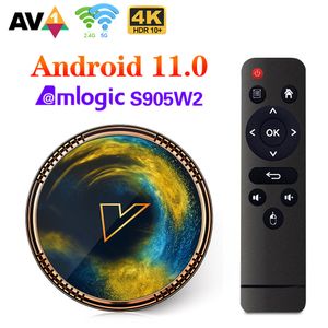 X2 Android 11 스마트 TV 박스 AMLOGIC S905W2 4G 64GB 지원 4K 60FPS AV1 WIFI BT TVBOX 미디어 플레이어 세트 상단 상단