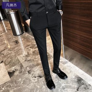 Ternos masculinos Blazers 2023 Menina da primavera Summer Summer Pants Solid Color Casual Empreset Dress Slim Troushers Quality D131