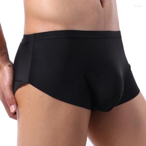 UNDUPTS Erkekler Kılavuzları İç çamaşırı Seksi Seksi Yarı Yarı İpek Dikişsiz Erkek Külot U Konvekset Slips Cueca Masculina Gay Lingerie