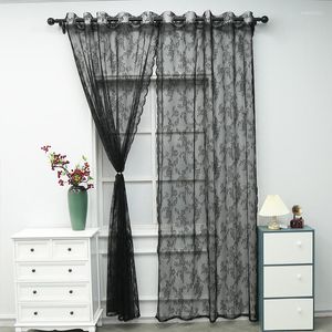 Curtain Luxury American Retro Warp Knitted Lace Black Bedroom Balcony Live Room Decorative Partition Window Screen