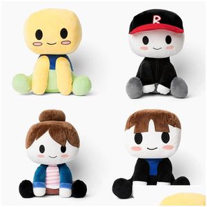 Stuffed Plush Animals 4 Styles Toys 20Cm Sitting Toy Brown Hair Girl Boy Yellow Dolls Kids Gift Drop Delivery Gifts Dhaym