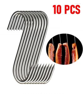 フック10pcs/セットステンレス鋼Sシャープチップの調理器具衣服ハンガー肉屋のためにぶら下がっているキッチンベーキングツール