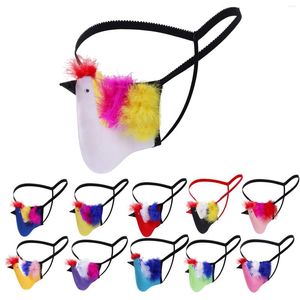 Unterhosen Lustiger großer Vogel Huhn Penis Beutel Tanga Homosexuell Sexy G-String 3D Tier Pelzige Unterwäsche Erotischer Mann T-Rücken Tanga für Partygeschenk