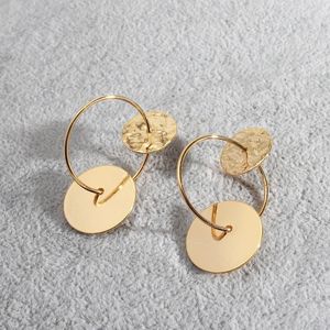 Stud Earrings Gold Cool Simple Copper Circle Dangle Earrigs Brand Statement Women Fashion Korean Earring Studs