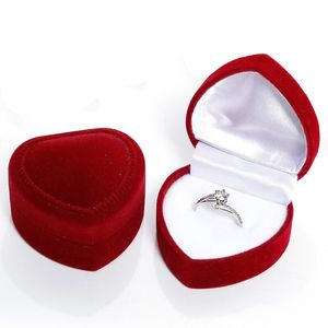 Porta bomboniere Nuova scatola per gioielli a forma di cuore scatola per gioielli in flanella floccata scatola per orecchini piccoli orecchini