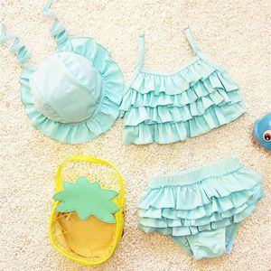 Endelar Yinfenging Baby Girls Bikini Girl Swimewear Toddler Swimsuit Ruffle Bathing Suits Biquinis barn barn Biquini Beach Wear