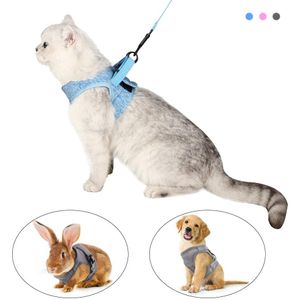 Cat Collars Leads Adjustable Pet Harness With Leash Kitten AntiEscape Belt Light Breathable Soft Dog Rabbit Vest Wiring 230309