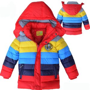 Jackets Winter Keep Warm Boys Jacket Long Style Color Casal grosso para crianças Crianças Capuz de roupas de roupas 230310