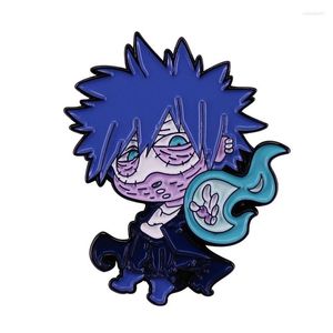 Broches desenho animado Misterial Blue Hair Eyes Boy Television Distrachão para bolsa Lapel Pin Buckle Jewelry Gift Friends