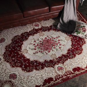 Tappeti Jacquard Rosso Moderno Camera da letto Soggiorno Tappeto di ampia area Morbida coperta da comodino Tappeti antiscivolo da cucina e tappetino Tappeto