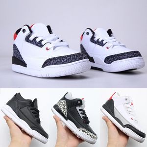 2023 Jumpman Kids 3 Basketbollskor Designer Sneakers Pojkar Flickor Banned 3s Athletic Game Royal Obsidian Chicago Red Bred Melody Outdoor 28-35