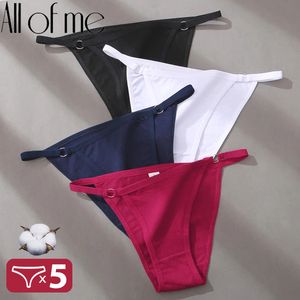 Kadın Panties 5pcsset Seksi iç çamaşırı pamuk külotu kadın iç çamaşırı dişi külot çember tasarım bel brifing samimi bikini külot kadın 230310