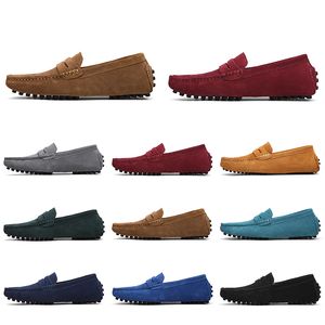 mens women Casual Shoes Leather soft sole black white red orange blue brown comfortable outdoor sneaker 044