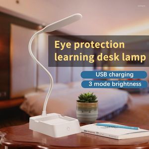 Tischlampen 360 Grad drehbare LED-Lampe USB wiederaufladbare Lesebuchleuchte Augenschutz Nacht