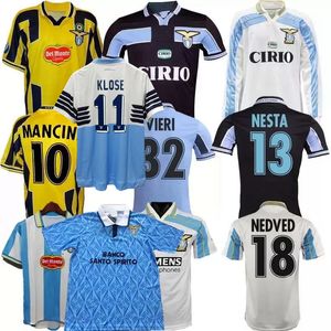 レトロクラシックラツィオサッカージャージ1989 1990 91 1998 99 2000 2014 15 18 19 Vieri Salas Mihajlovic Veron Gascoigne Mancini Nesta Nedved Klose Vintageフットボールシャツ