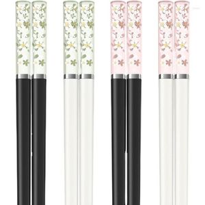Chopsticks Amber Sakura Japanese Antibacterial Anti-Slip Heat Resistant återanvändbar för sushi Chopstickstable Program