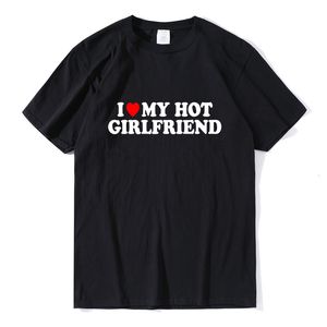 Herren-T-Shirts, Vintage, lustig, „I Love My Girlfriend“, T-Shirt, 100 % Baumwolle, Paar-Grafik-T-Shirt, Männer, Freunde, Geschenke, lässig, Sport, Streetwear, 230310