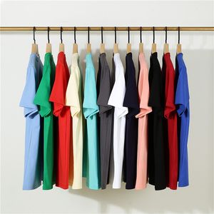 Ağır tişört yaz saf pamuklu kısa kollu düz renkli boş t-shirt üreticisi tiktok canlı yayın popüler t-shirt
