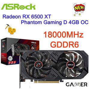 ASROCK AMD RADEON RX 6500 XT PHANTOM GAMING D 4GB OC RX 6500XT GDDR6 64-BIT 6NM NY GPU Support AMD Intel Desktop Motherboard