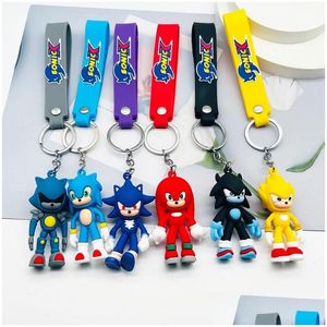 Anime Manga Supersônica Sonic PVC Keychain Cartoon Bag Pingente Pingente Presente Droga Droga Toys Presentes Figuras de Ação