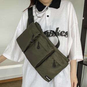 Tapy talii nylonowy pasek klatki piersiowej crossbody taktyka Hiphop Multifunkcyjna ulica fanny ramię 230310