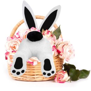 Decorative Flowers Wreaths Easter Rabbit Butt Ears Wreath Accessories For Front Door Bunny Pendant Ornament Home Decor Garden Decoration DIY P230310 P230310