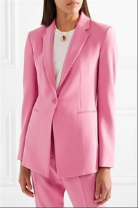 Suit da donna Blazers Pantaloni professionali rosa con giacche e pantaloni da donna donna d'affari ansato femminile pantaloni personalizzati realizzati su misura 230310