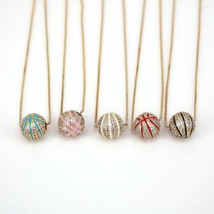 Chains 5PCS Disco Ball CZ Pave Choker Necklaces For Women Gold-color Round Shape Pendant Necklace Female Fashion Jewelry