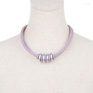 Choker Punk-Stil, mehrschichtige Ketten-Halskette, trendiger Metall-Kreis-Anhänger, schicke Damen-Kleidung, Dekoration, Boho-Schmuck