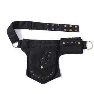 Riñoneras Vintage Unisex Fanny Pack Multibolsillos Lona Hip Bum Mujer Pecho Bohemio Pierna Teléfono 230310