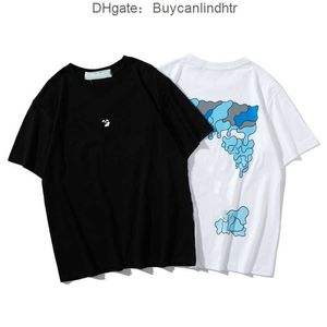 Marke Designer Mode Offs Herren T-Shirts Tees Luxus T-shirt Religiöse Ölgemälde Brief Zurück Pfeil T-shirts Kleidung Lose Baumwolle QUSF