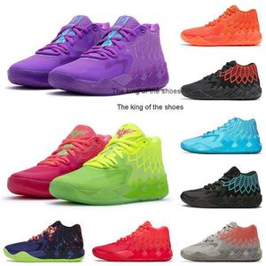 2023lamelo Shoes 2022 MB.01メンズバスケットボールシューズ販売最高品質のリックとモーティバズシティブラックブラストクイーンシティロックリッジレッドノトラメロシューズ