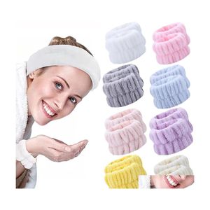 Handduk Super Microfiber Wrist Band Yoga Running Face Wash Belt Soft Absorbert Headband Badrumstillbehör Drop Delivery Home Garden DHSNN