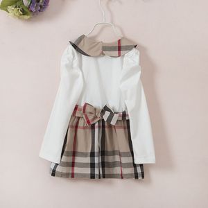 Baby Girls Princess Dresses Kids Short Sleeve Vest Dress Cotton Children Plaid Skirts Girl Skirt 3-8Years