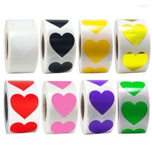 Gift Wrap 500Pcs/Roll Heart Shaped Love Seal Stickers Scrapbook Packaging Birthday Party Supplies Stationery Decorative Label Sticker