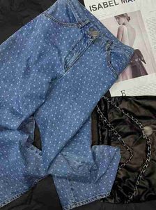 Kadınlar Kot Tasarımcısı Milan Pist 2023 Yeni İlkbahar Yaz Baskı Moda Markası Aynı Stil Pantolon GVJ6