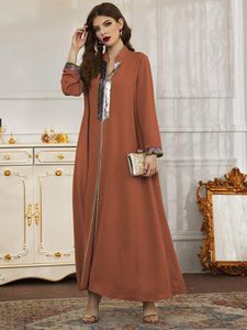 Casual Dresses TOLEEN Frauen Elegante Maxi Lange Kleid 2023 Herbst Luxus Patchwork Ramadan Abaya Muslim Türkei Afrikanische Abend Party Robe