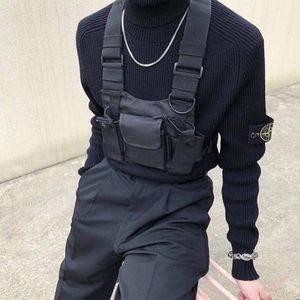 Waist Bags Universal TwoWay Radio Case Harness Chest Rig Bag Tactical Hip Hop Streetwear Functional Vest Pocket Front Pack Pouch Holster 230310