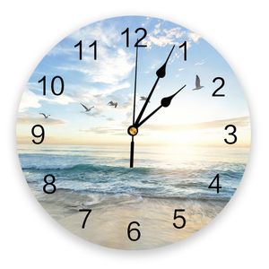 Orologi da parete Tramonto Paesaggio marino Pittura Orologi da parete Decorazione domestica Cucina moderna Camera per adolescenti Camera da letto Soggiorno Decor Orologio da parete 230310