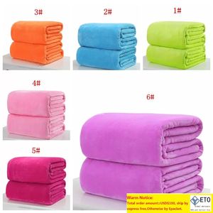 Warm Flannel Fleece Blankets Soft Solid Colors Blankets Solid Bedspread Plush Winter Summer Throw Blanket For Bed Sofa