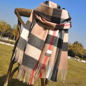 Designer Sciarpa in cashmere Inverno Donna Uomo Sciarpa lunga Fascia per capelli di qualità Moda Classica stampata a quadri Grandi scialli scozzesi7IJF