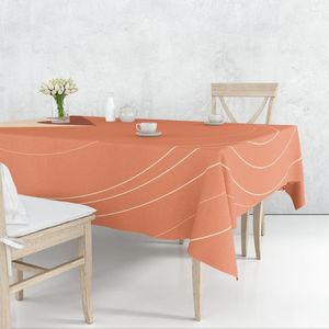 Tkanina stołowa pomarańczowa prostokątna obrus słońca geometryczna abstrakcyjna pokrywka do domu w kuchni Wodoodporna tapeta z jadalnią